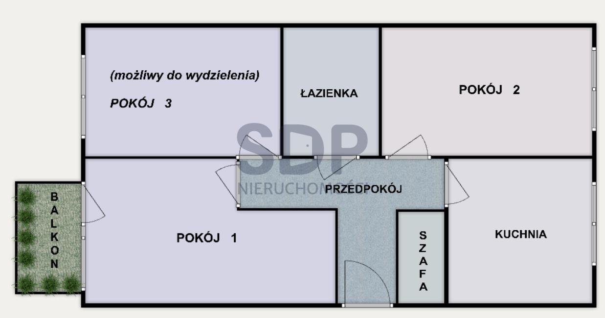 Mieszkanie trzypokojowe na sprzedaż Wrocław, Krzyki, Borek, Sudecka  46m2 Foto 6