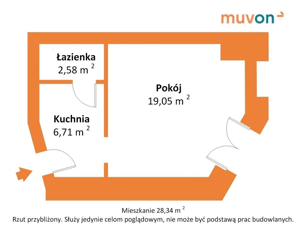 Kawalerka na wynajem Łódź, Górna, Pabianicka  28m2 Foto 9