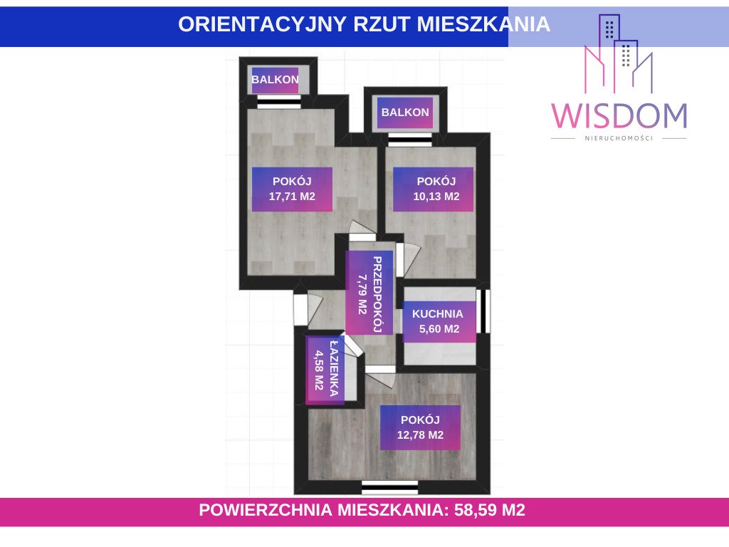 Mieszkanie trzypokojowe na sprzedaż Olsztyn  59m2 Foto 19