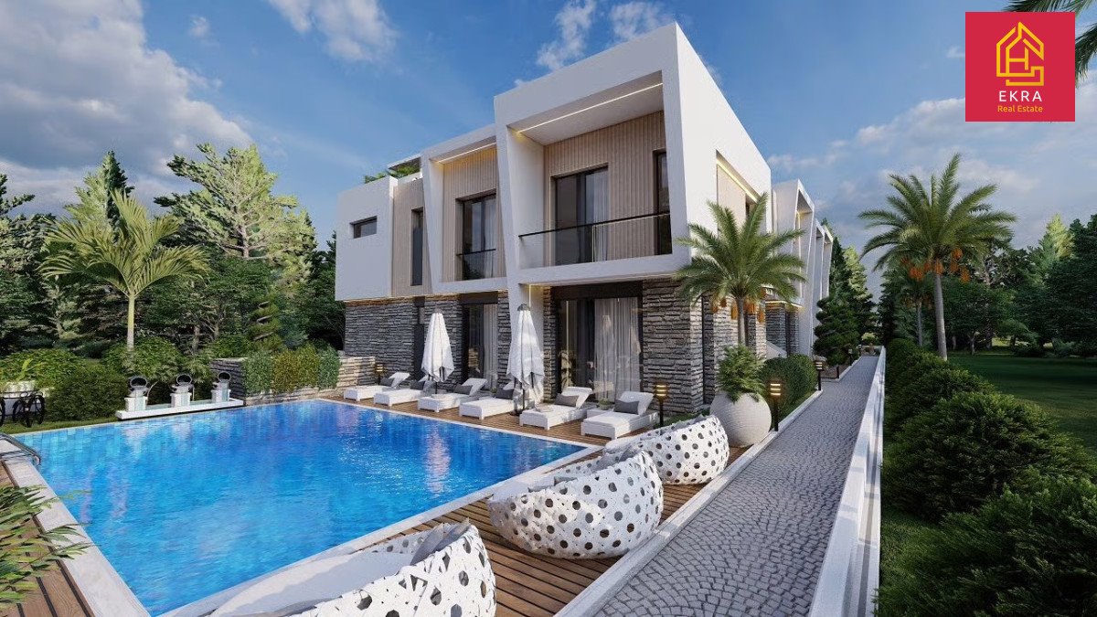 Nowoczesne 1+1 z ogrodem i basenem w Alsancak Cypr, Alsanjak, Alsanjak  50m2 Foto 1