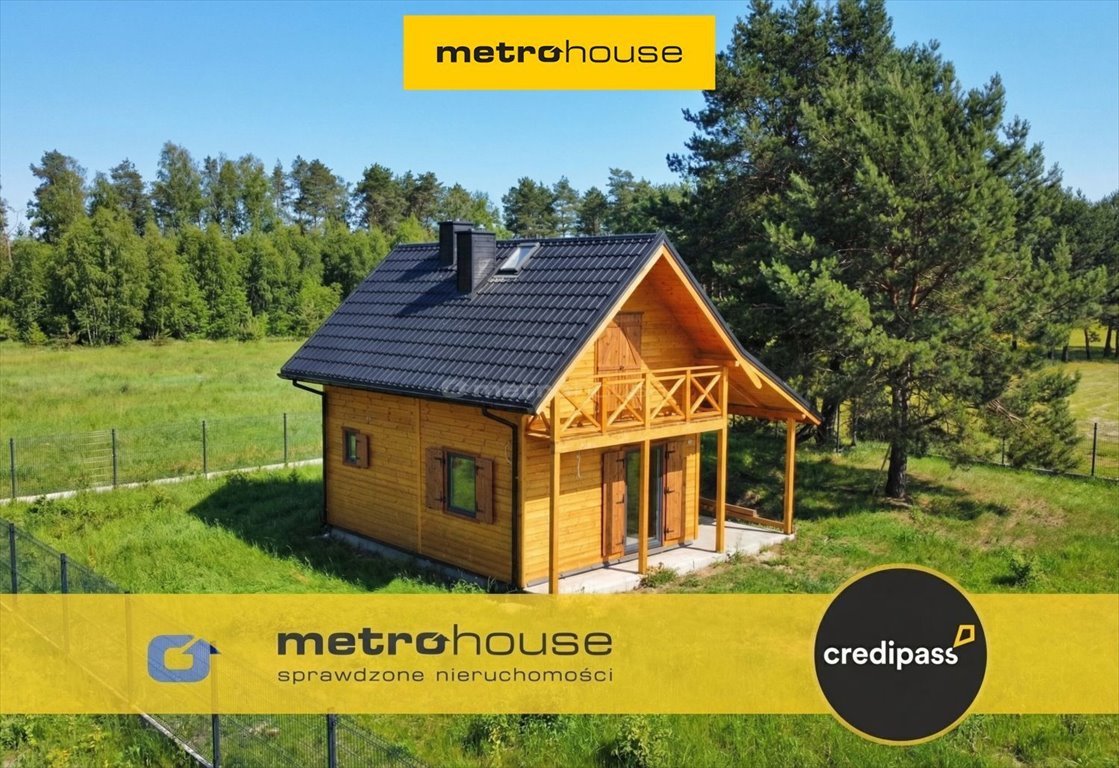 Urokliwy dom drewniany 42,76 m² w Rybakach z projektem aranżacji Rybaki  43m2 Foto 1