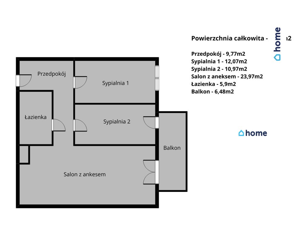 Mieszkanie trzypokojowe na sprzedaż Rzeszów, Ignacego Paderewskiego  62m2 Foto 5