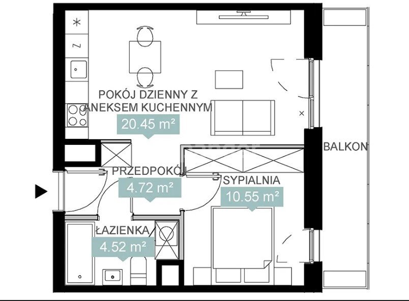 Mieszkanie dwupokojowe na sprzedaż Katowice, Centrum, Juliusza Słowackiego  41m2 Foto 2