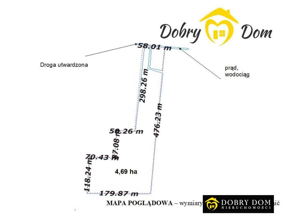 Duża działka rolna 4,69 ha z mediami i pięknym widokiem Klimki  46 900m2 Foto 1