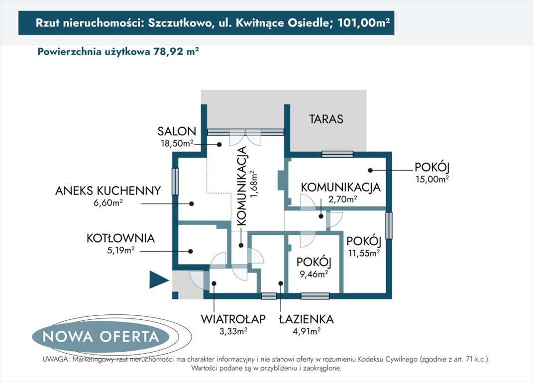 Dom na sprzedaż Szczutkowo, Kwitnące Osiedle  101m2 Foto 6