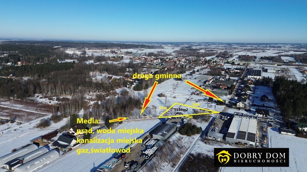 Działka 1536 m² z mediami, planem MZ, spokojna okolica Łyski  1 539m2 Foto 1