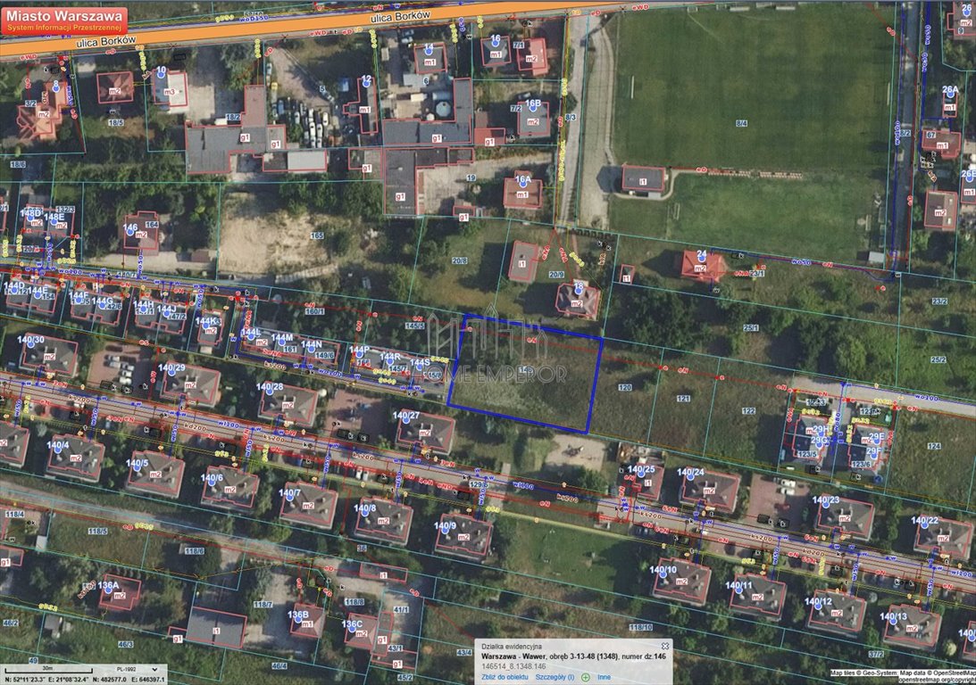 Działka budowlana na sprzedaż Warszawa, Wawer, Borków, Południowa  1 625m2 Foto 1