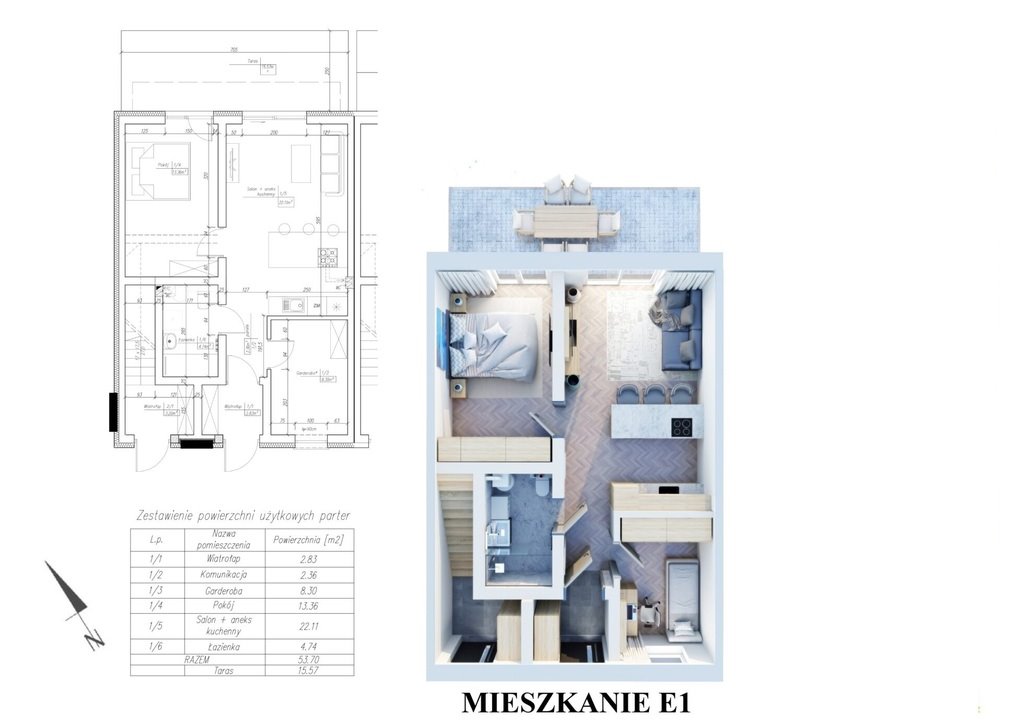 Mieszkanie trzypokojowe na sprzedaż Rzeszów, Myśliwska  54m2 Foto 4