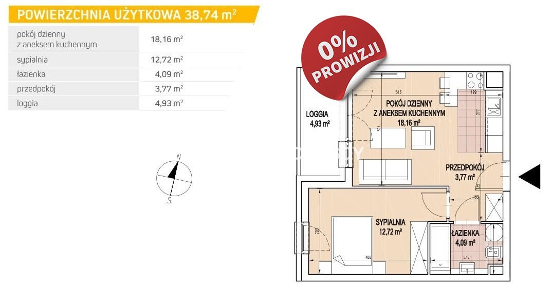 Mieszkanie dwupokojowe na sprzedaż Kraków, Podgórze Duchackie, Wola Duchacka, Kamieńskiego - okolice  39m2 Foto 1