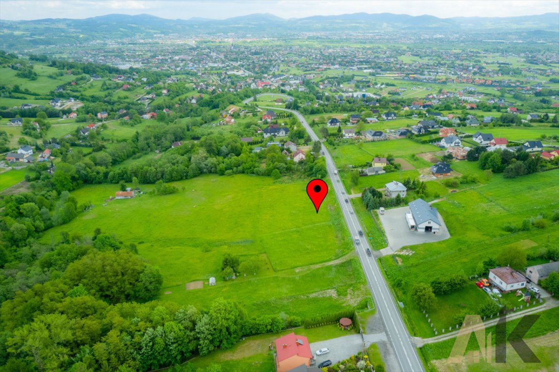 Działka budowlana z pięknymi górskimi widokami, media, projekt Biczyce Dolne  1 000m2 Foto 1