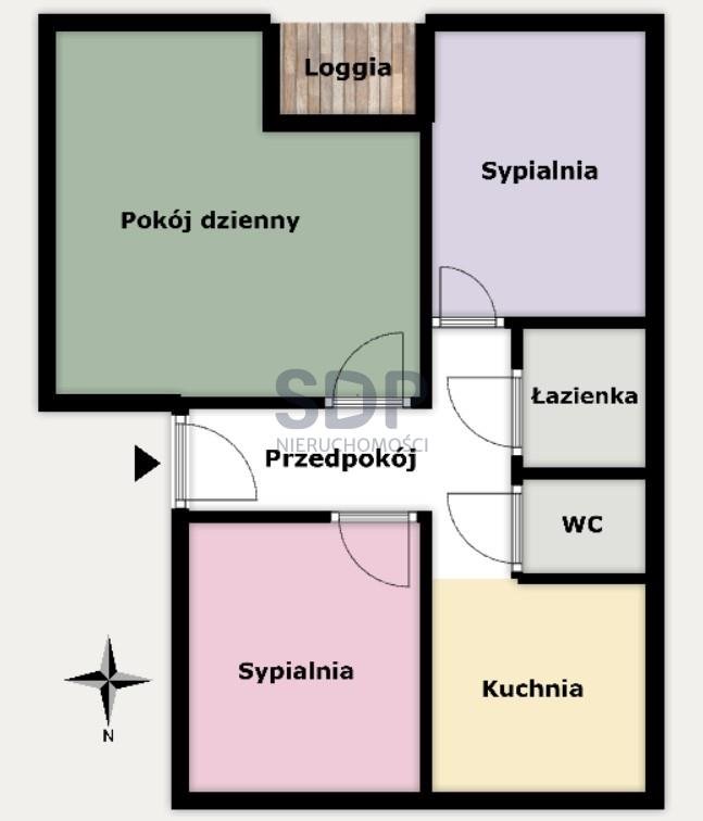 Mieszkanie trzypokojowe na sprzedaż Wrocław, Krzyki, Huby, Wesoła  57m2 Foto 5