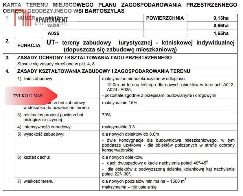 Działka rekreacyjna na sprzedaż Bartoszylas  1 706m2 Foto 11