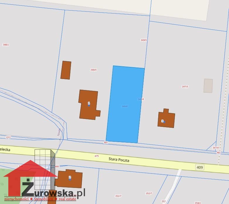 Zapraszam do obejrzenia działki 956 m² z wodą i ogrodem Kalinowice, Stara Poczta  956m2 Foto 1