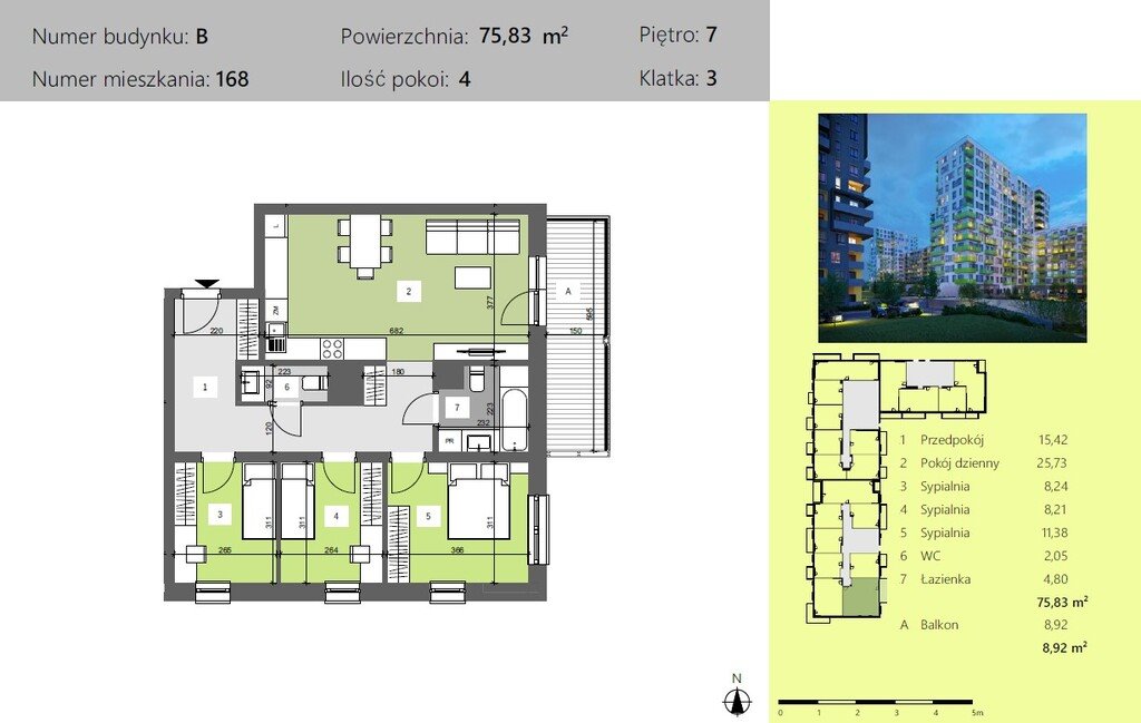 Mieszkanie czteropokojowe  na sprzedaż Rzeszów, Technologiczna  76m2 Foto 4