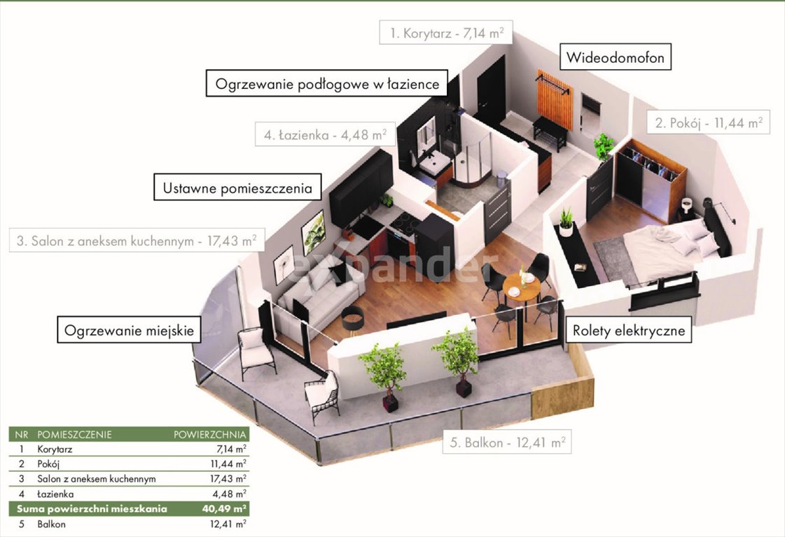 Mieszkanie dwupokojowe na sprzedaż Poznań, Junikowo, Ziębicka  40m2 Foto 4