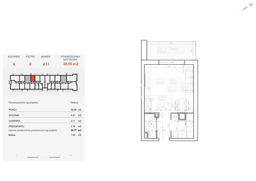 Nowoczesne 29,73 m² w Bielawach – idealne dla singla Bydgoszcz, Bielawy, Jana Karola Chodkiewicza  30m2 Foto 1