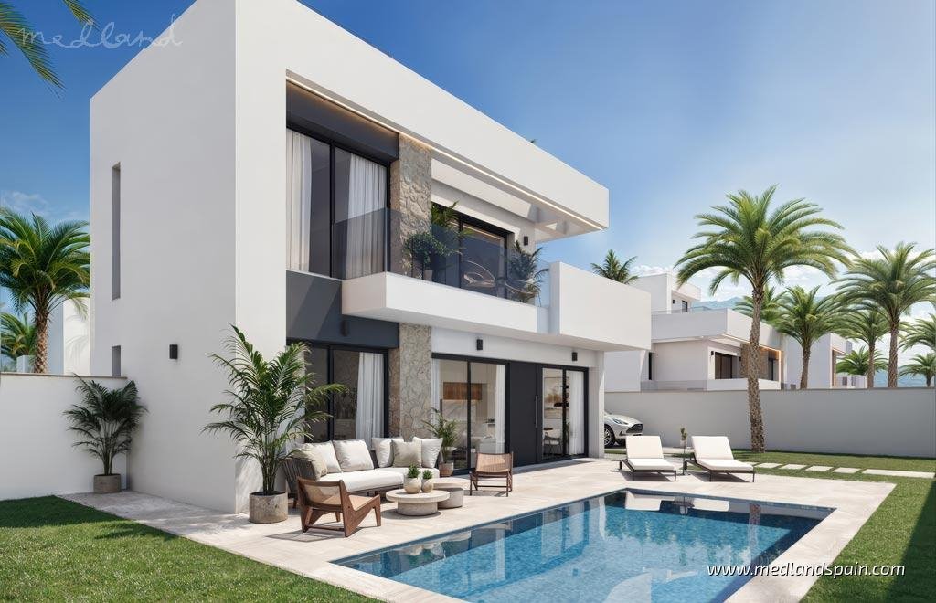 Luksusowa villa z basenem, jacuzzi i rooftopem w Murcji Hiszpania, Los Alcázares  217m2 Foto 1