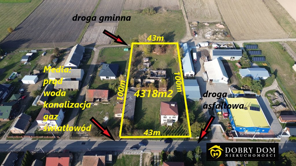Polecam działkę z domem i budynkami gospodarczych 4318 m² Turośń Kościelna  4 318m2 Foto 1