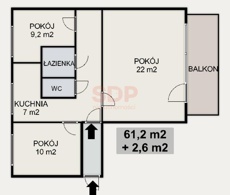 Mieszkanie trzypokojowe na sprzedaż Wrocław, Fabryczna, Nowy Dwór, Strzegomska  61m2 Foto 7