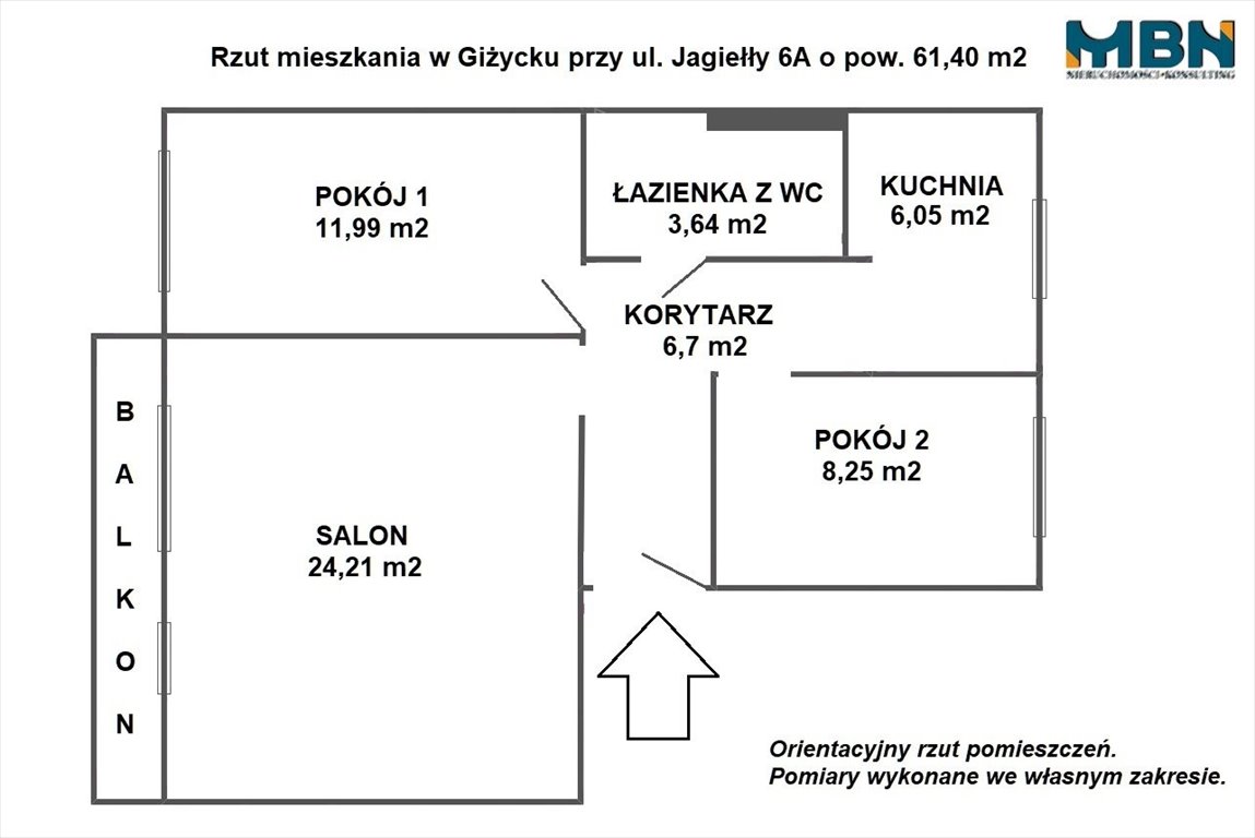 Mieszkanie trzypokojowe na sprzedaż Giżycko, Giżycko, Giżycko  61m2 Foto 17