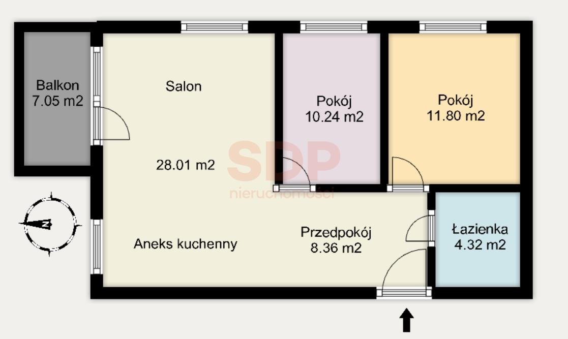 Mieszkanie trzypokojowe na sprzedaż Wrocław, Śródmieście, Kleczków, Reymonta Władysława  63m2 Foto 14