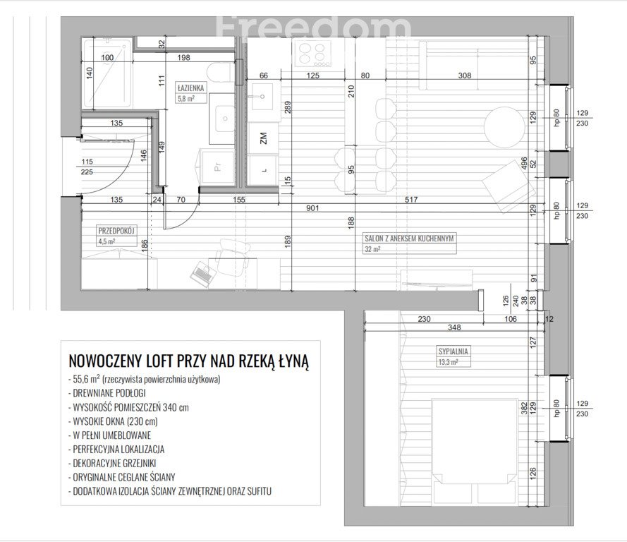 Mieszkanie dwupokojowe na sprzedaż Olsztyn  59m2 Foto 17