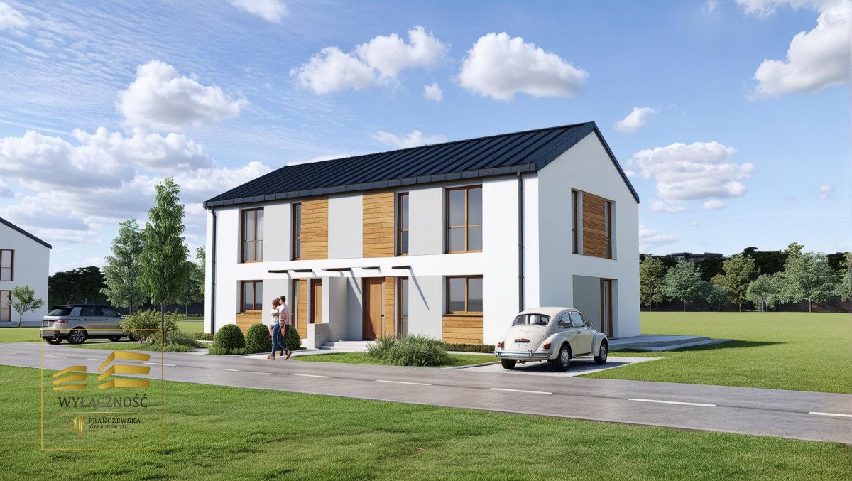 Nowoczesny dom bliźniaczy 106 m² z poddaszem, ogrzewanie podłogowe Radawiec Duży  106m2 Foto 1