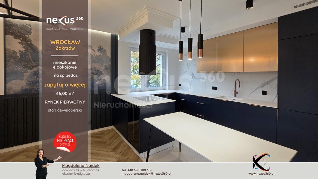Mieszkanie czteropokojowe  na sprzedaż Wrocław, Zakrzów, Zakrzów, Odolanowska  66m2 Foto 1