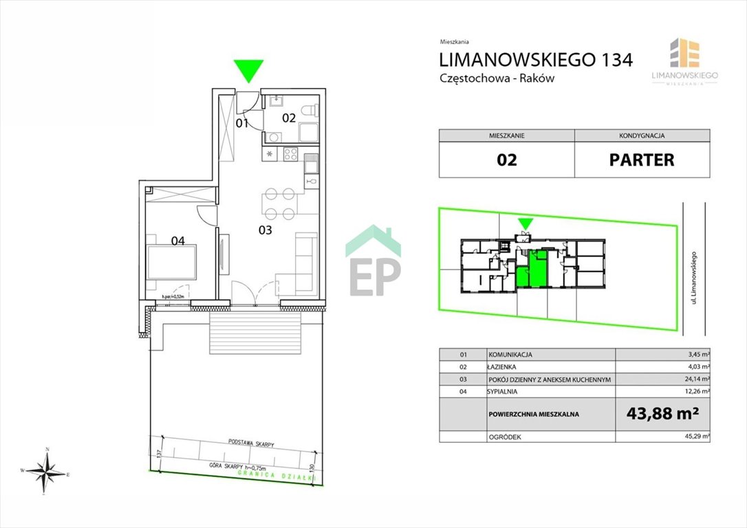 Mieszkanie dwupokojowe na sprzedaż Częstochowa, Raków  44m2 Foto 6