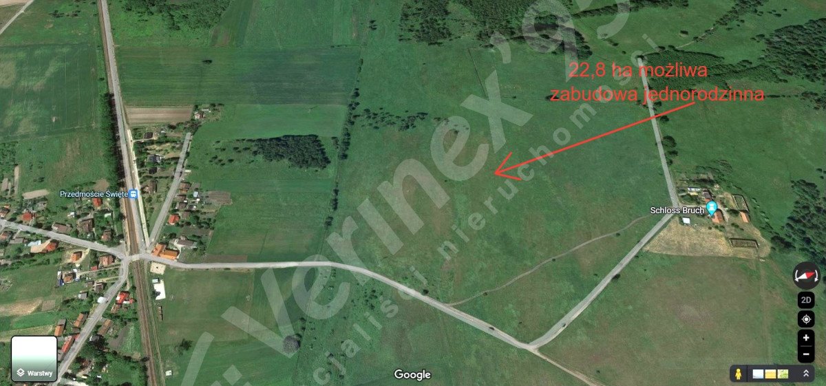 Działka inwestycyjna 22,8 ha pod domy i turystykę Miękinia  228 000m2 Foto 1