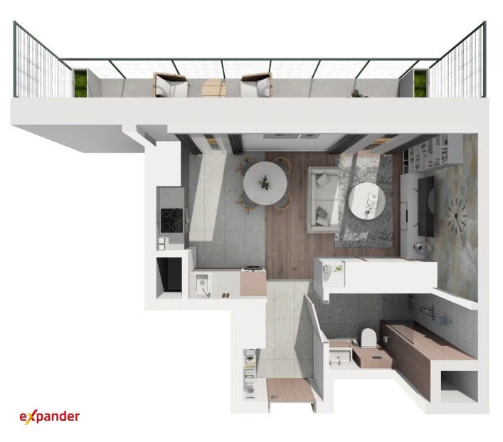 Nowoczesne 1 pokój z dużą loggią w centrum Katowic Katowice, ks. Piotra Skargi  28m2 Foto 1