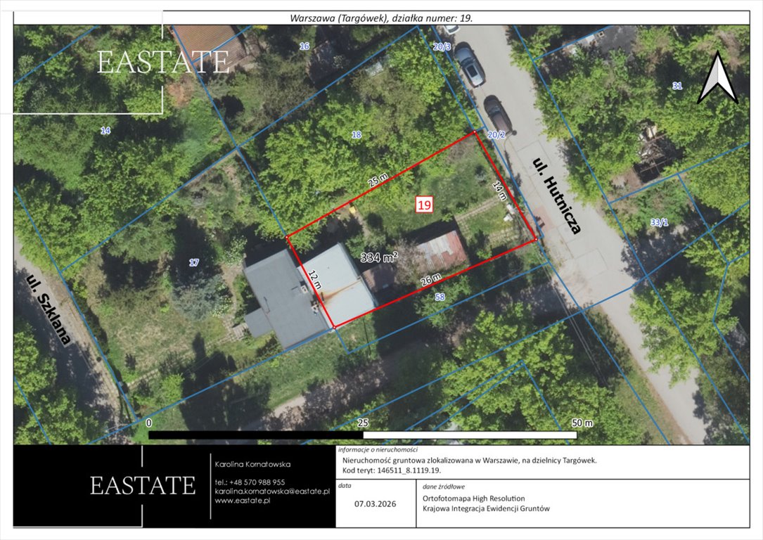 Działka inwestycyjna 335 m² na Targówku z domem do remontu Warszawa, Targówek Fabryczny, Hutnicza  335m2 Foto 1