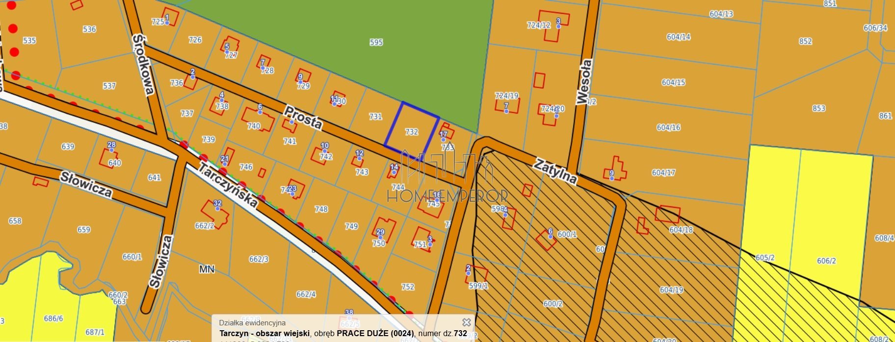 Działka budowlana na sprzedaż Prace Duże, Prosta  750m2 Foto 1