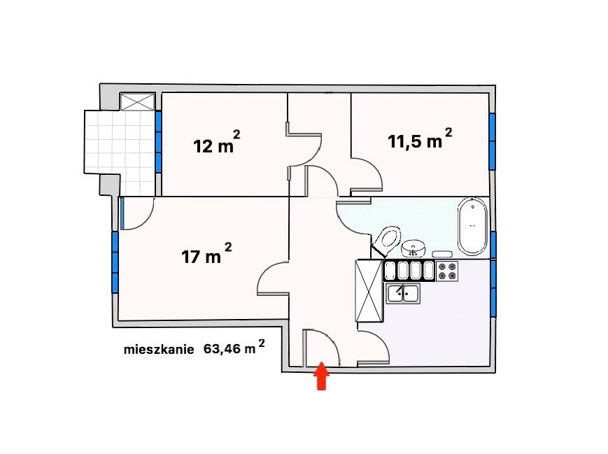 Mieszkanie trzypokojowe na sprzedaż Gdańsk, Śródmieście, Główne Miasto, Krosna  63m2 Foto 1