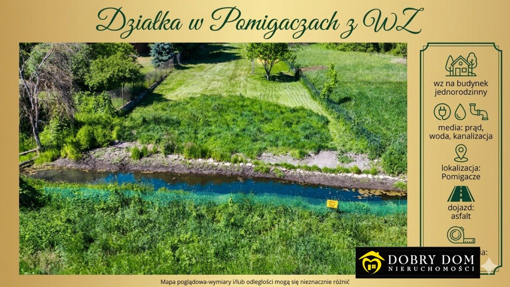 Urokliwa działka z rzeczką i mediami - Twój azyl. Pomigacze  2 660m2 Foto 1