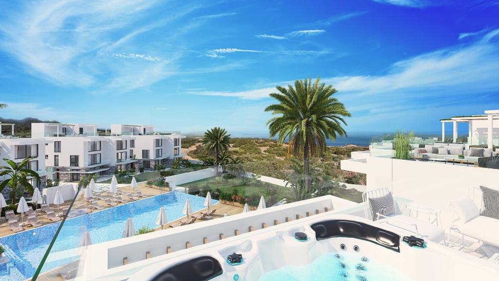 Elegancki apartament 1 syp. blisko morza, basen, taras Cypr, Tatlısu, Tatlısu, Gazimağusa, Cypr Północny  118m2 Foto 1