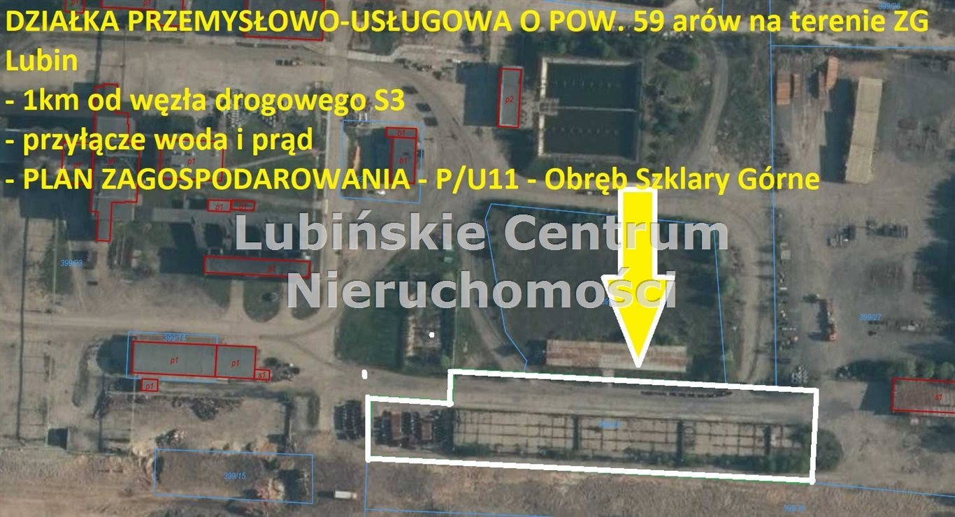 Zapraszam do zakupu działki przemysłowo-usługowej 59 arów w Lubinie Szklary Górne  5 899m2 Foto 1