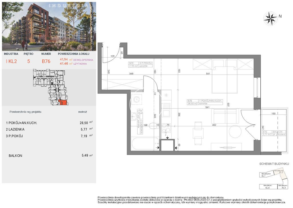Przestronne 41,46 m² mieszkanie na sprzedaż w Bocianowie Bydgoszcz, Bocianowo, Pomorska  41m2 Foto 1