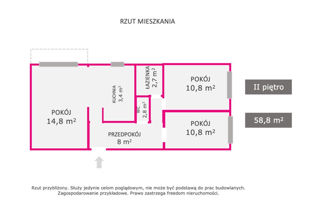 Mieszkanie trzypokojowe na sprzedaż Sosnowiec, gen. Józefa Hallera  59m2 Foto 4