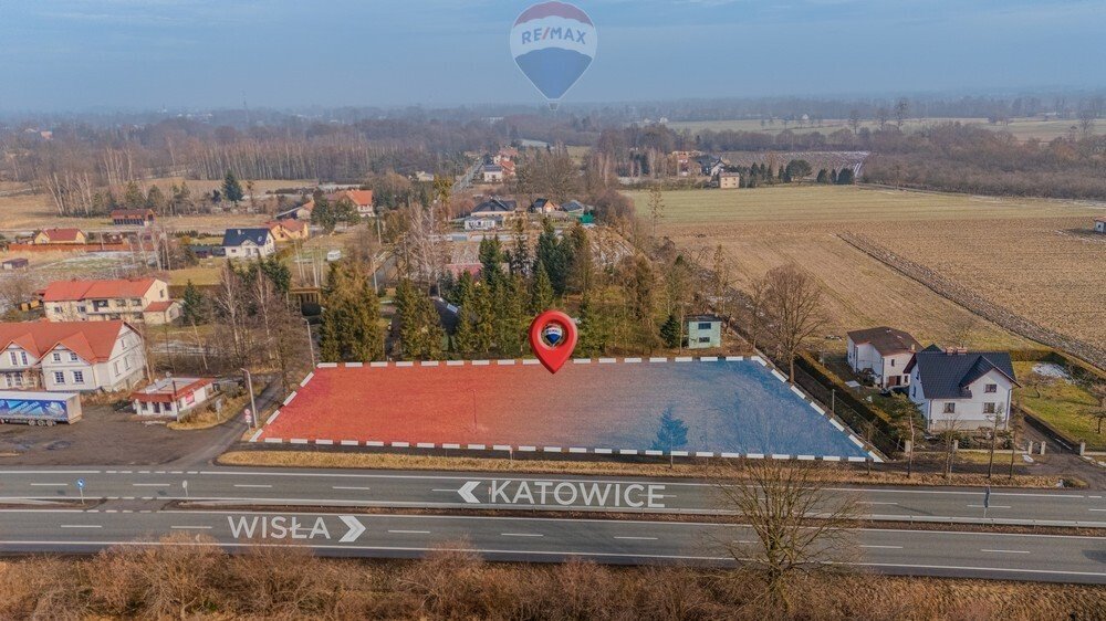 Działka inwestycyjna 3073 m² przy DK 81 w Strumieniu Strumień  3 073m2 Foto 1