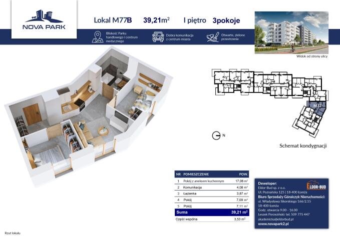 Mieszkanie trzypokojowe na sprzedaż Łomża, Akademicka  41m2 Foto 1