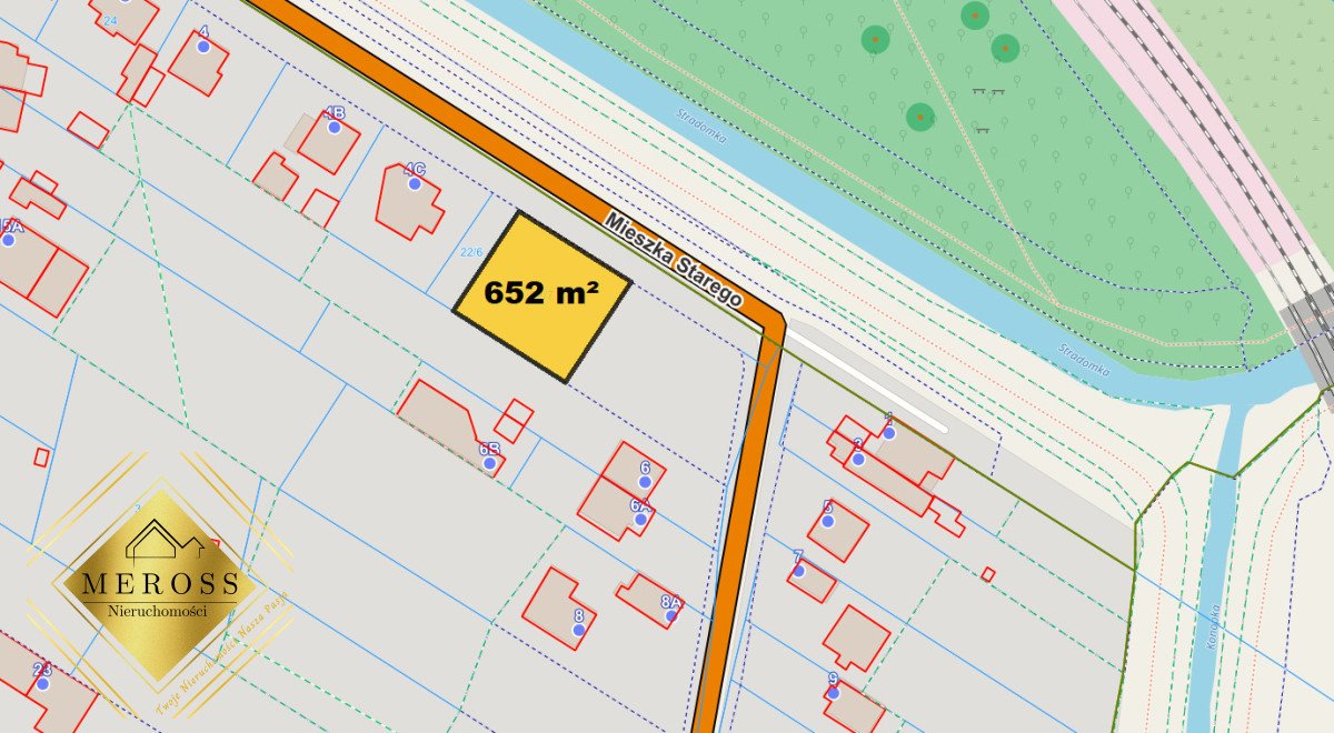 Działka budowlana 652 m² w Stradom, media w drodze Częstochowa, Stradom  652m2 Foto 1