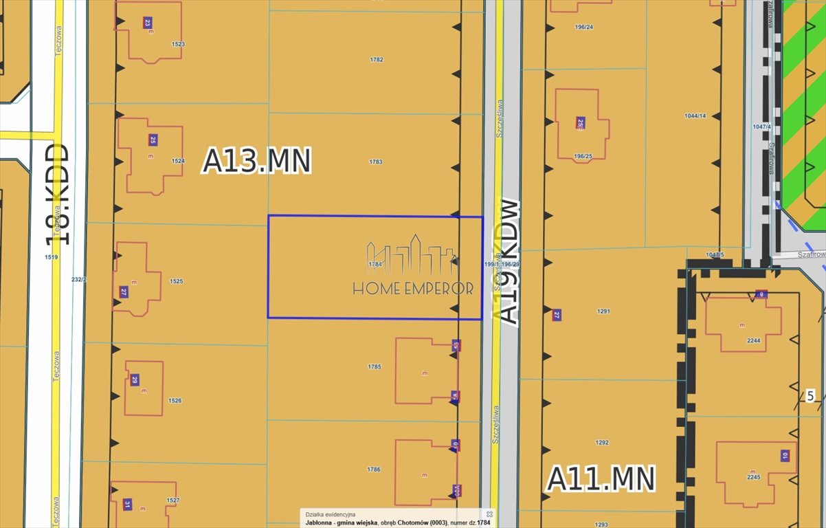 Działka 1000 m² z mediami, planem mieszkaniowym i usługami Chotomów, Szczęśliwa  1 000m2 Foto 1