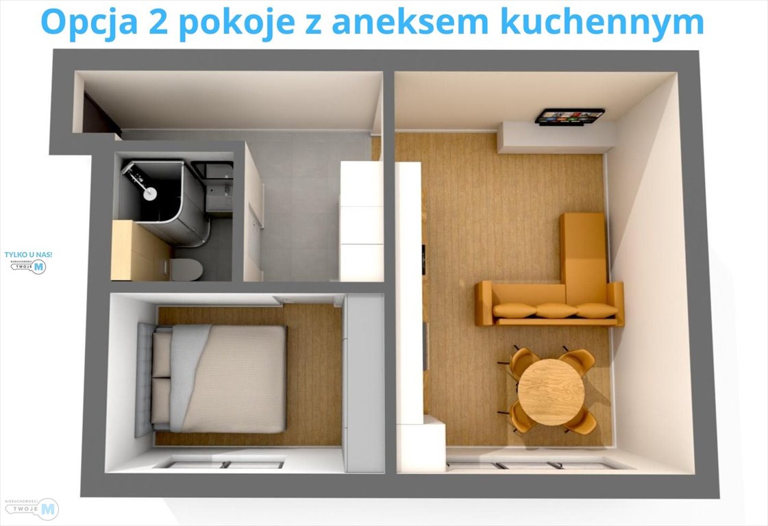 Kielce, Centrum, 2 pokoje z aneksem kuchennym (35,8 m²) Kielce, Centrum, Centrum  36m2 Foto 1