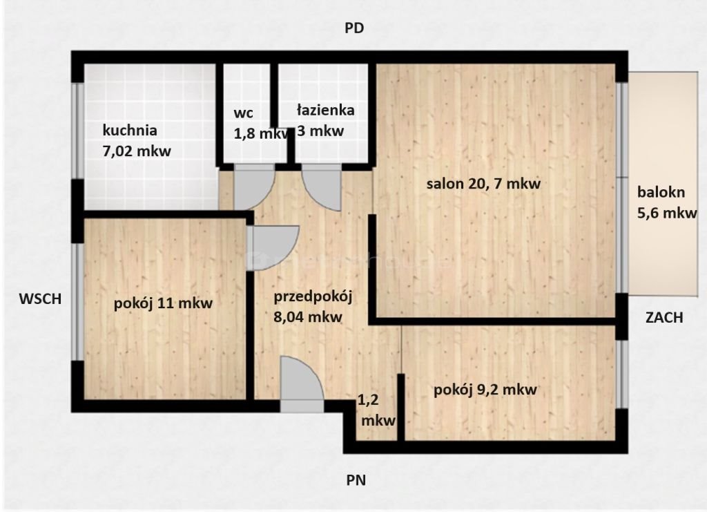 Mieszkanie trzypokojowe na sprzedaż Łódź, Bałuty, Niemojewskiego  62m2 Foto 12