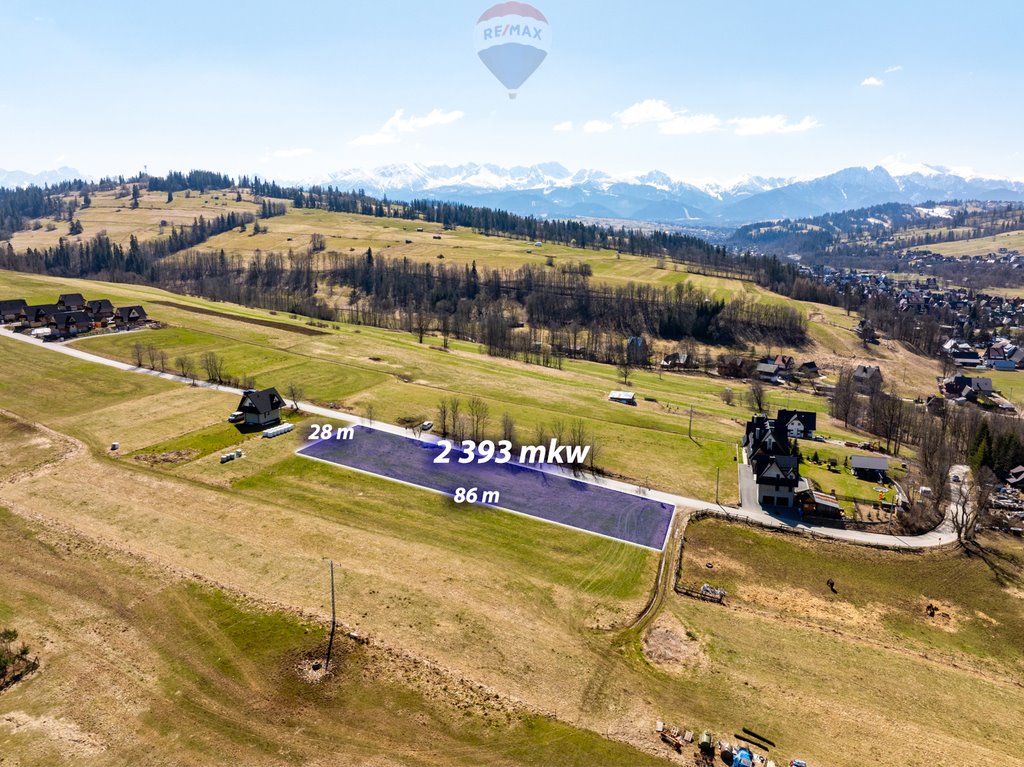 Działka 2393 m² z widokiem na Tatry w Białym Dunajcu Biały Dunajec, Tadeusza Kościuszki  2 393m2 Foto 1