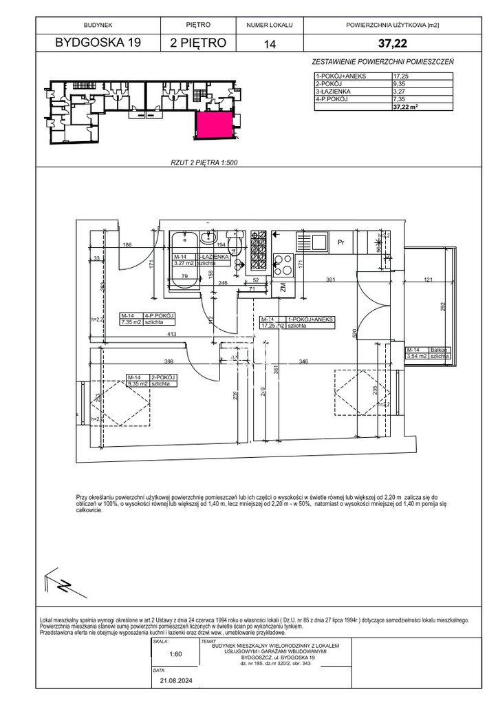 Atrakcyjne 2-pokojowe mieszkanie w Fordonie, 37,22 m2 Bydgoszcz, Fordon, Bydgoska  37m2 Foto 1