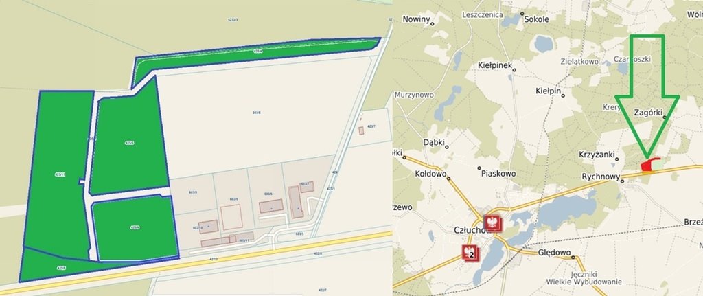 Do sprzedania działka 124385 m² w Rychnowach z potencjałem inwestycyjnym Rychnowy  124 385m2 Foto 1
