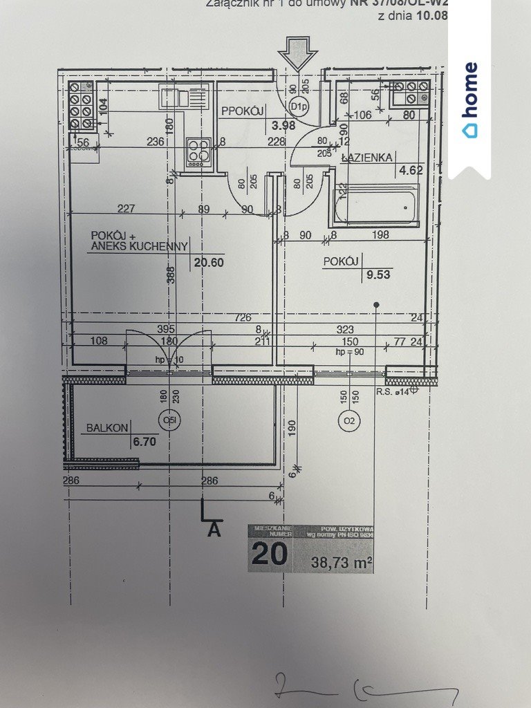 Mieszkanie dwupokojowe na sprzedaż Olsztynek  39m2 Foto 4