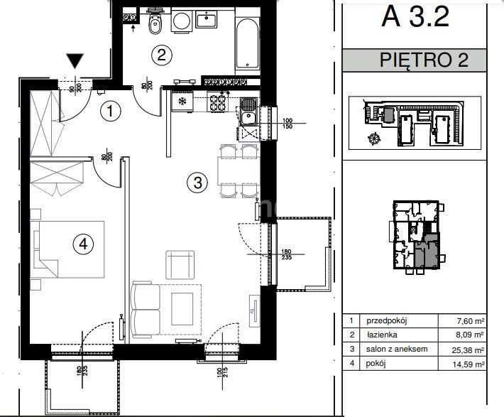 Mieszkanie dwupokojowe na sprzedaż Łódź, Górna  56m2 Foto 2